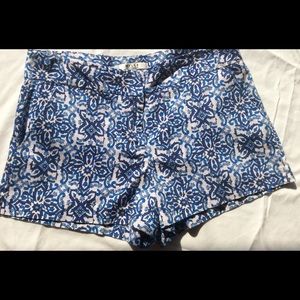 Women's blue print shorts