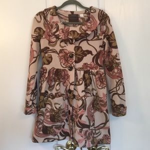 Light wool pea coat with floral design