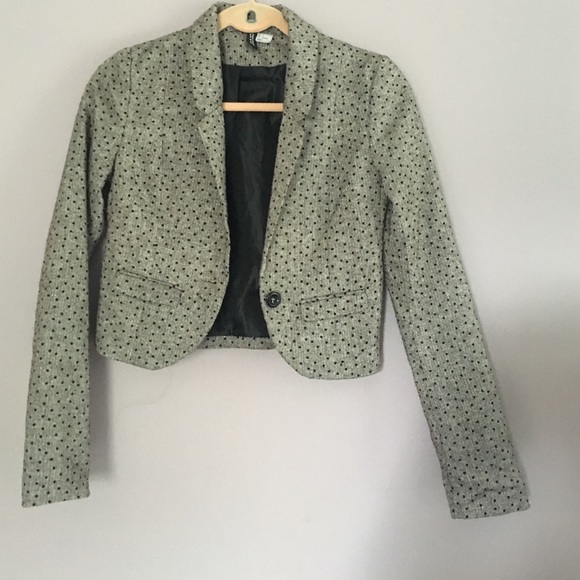 Polka dot cropped blazer