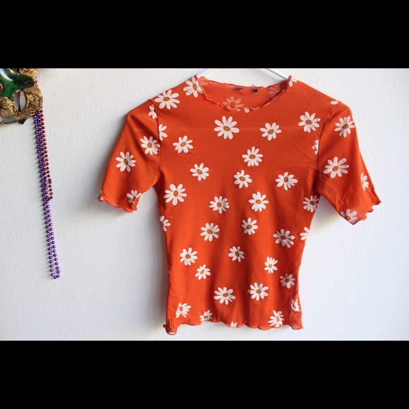 Vintage 90s Stretchy Mesh Crop Top