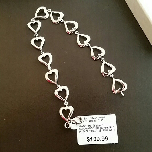 Sterling silver heart bracelet