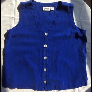 Chico's cobalt blue silk box top