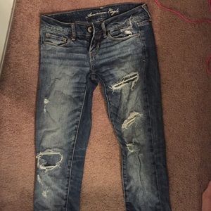 American eagle ripped jeans size 0