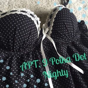 APT. 9 Small Black & White Polka Dot Nighty