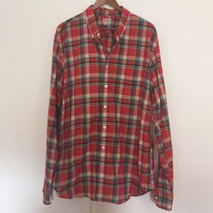 Men's J. Crew plaid button down shirt. Size XL