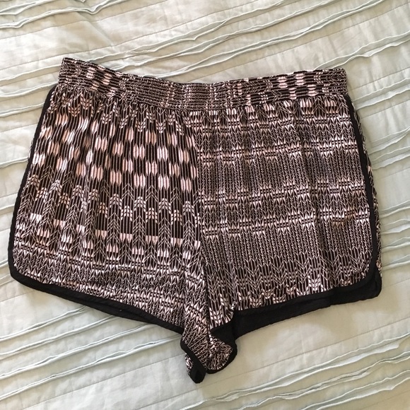 Pink and Black Aztec Print Shorts by Forever 21