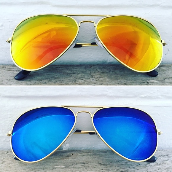 "Cecilia" Sunglasses || Orange Mirror Aviator - Picture 5 of 6