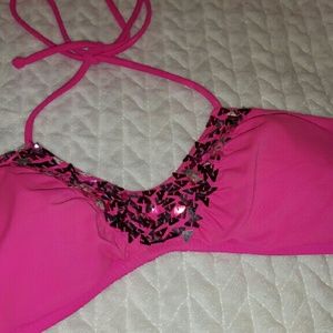 Victoria's Secret Hot Pink bikini top, medium