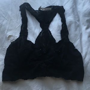 Black lace free people racer back bra