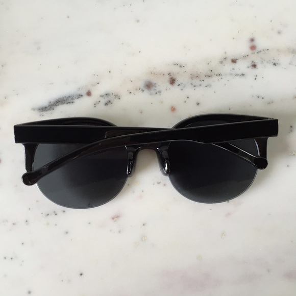 "Marnie" Sunglasses || Black Semi-Rimless - Picture 2 of 6