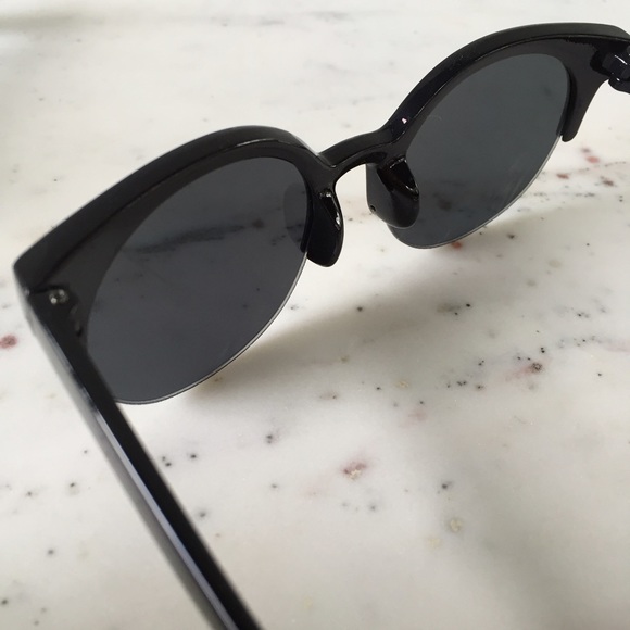 "Marnie" Sunglasses || Black Semi-Rimless - Picture 3 of 6
