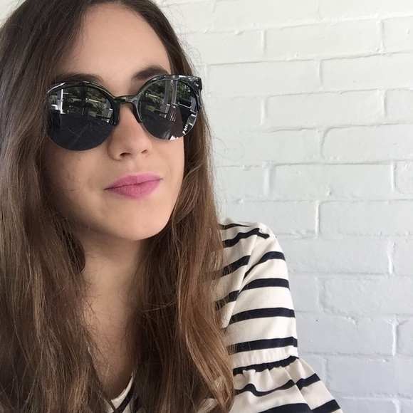 "Marnie" Sunglasses || Black Semi-Rimless - Picture 5 of 6