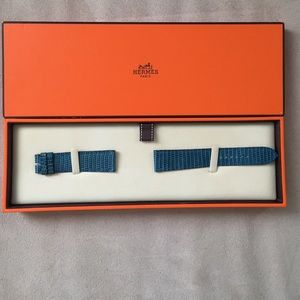 Hermes blue lizard watch strap