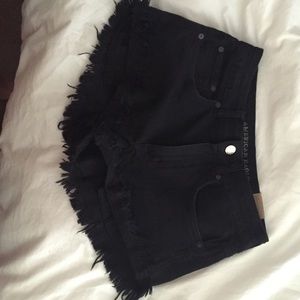 Black destroyed high rise festival shorts