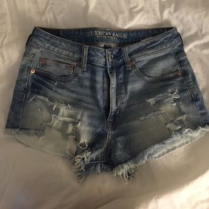 Denim high rise festival shorts