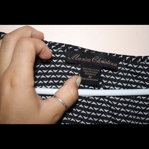 Sheer navy and white top