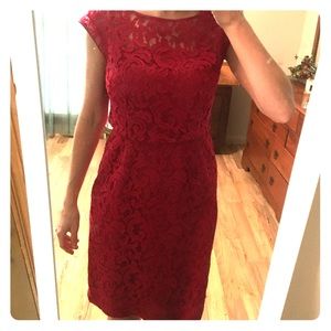 Red lace dress