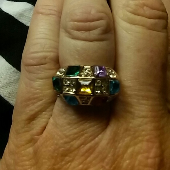 Gold Dome Multi Stone Statement Ring no markings