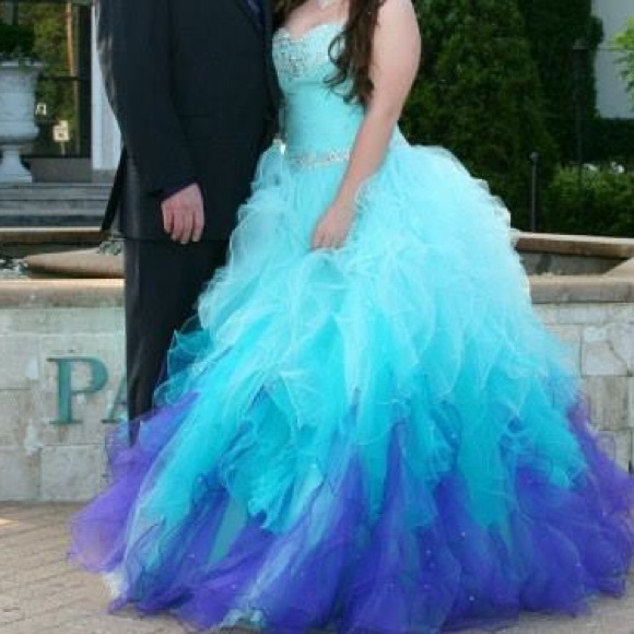 Mori Lee Ombre dress by Madeline Gardner - Picture 2 of 4