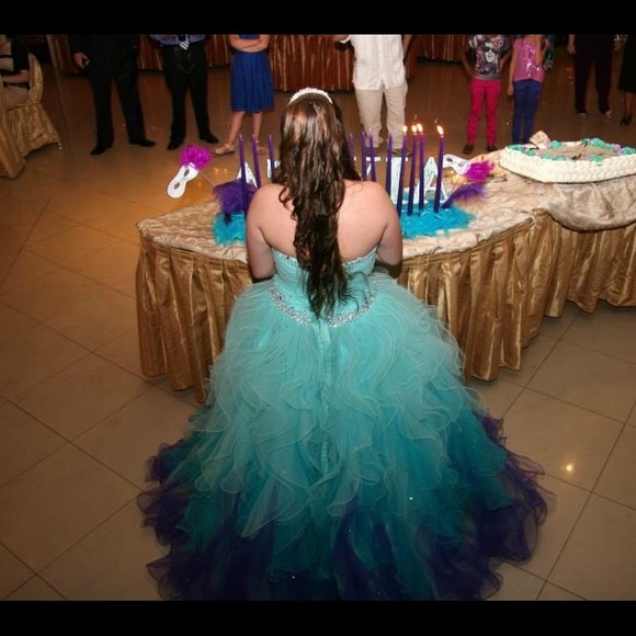 Mori Lee Ombre dress by Madeline Gardner - Picture 3 of 4