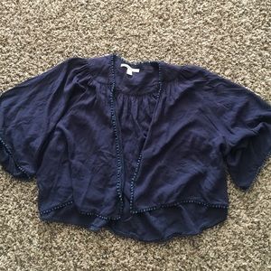 Short Sleeve Navy Kimono Cardigan