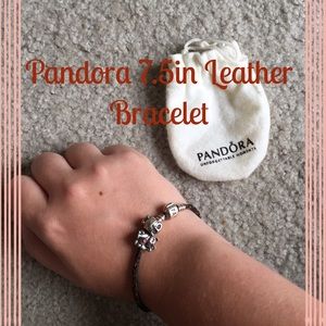 Authentic Pandora Brown Leather Bracelet (7.5inch)