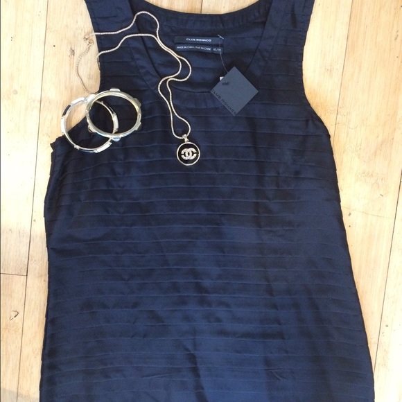Club Monaco Tops - NWT Silk CLUB MONACO Black Tank Top Women's Shirt