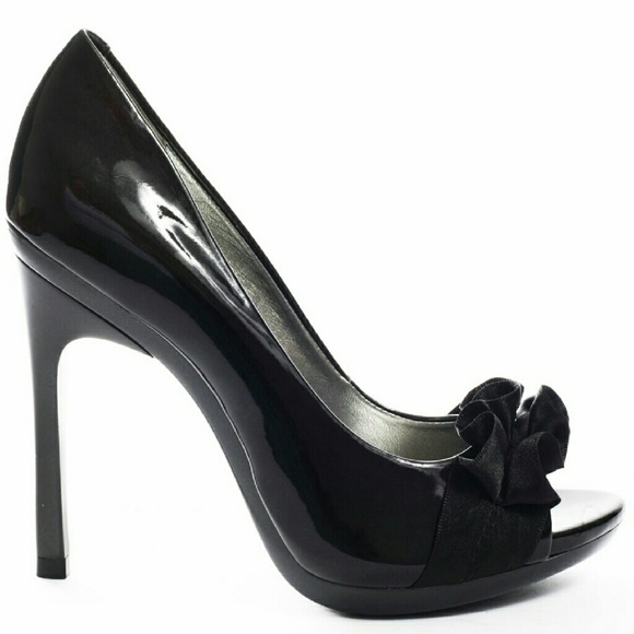 Black peep toe heels from Carlos Santana