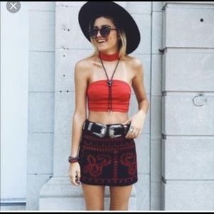 LF red choker tube top