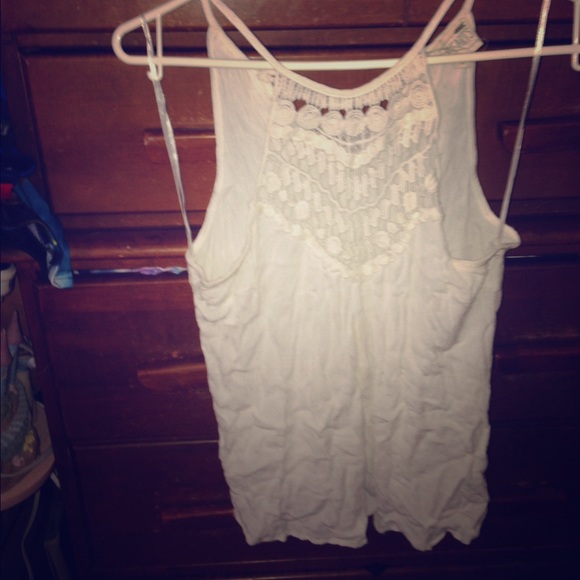 High Neckline White Top