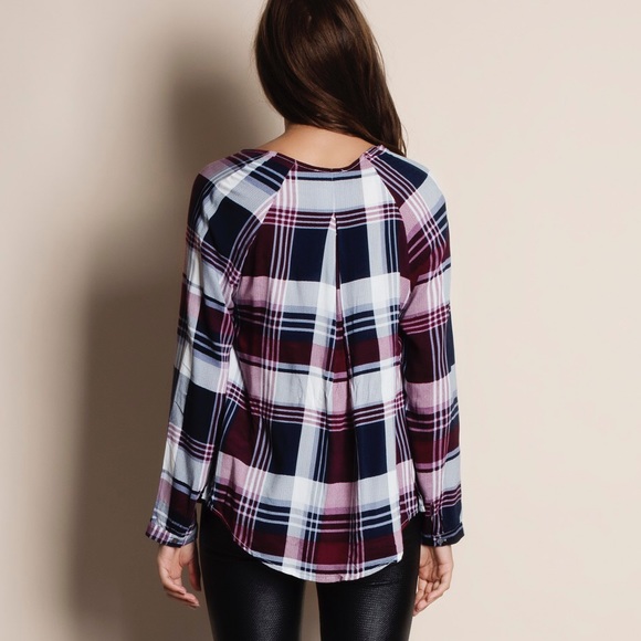 The Crossing Long Sleeve Plaid Top - Picture 3 of 3