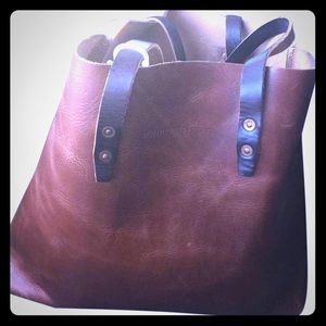 Vintage leather tote