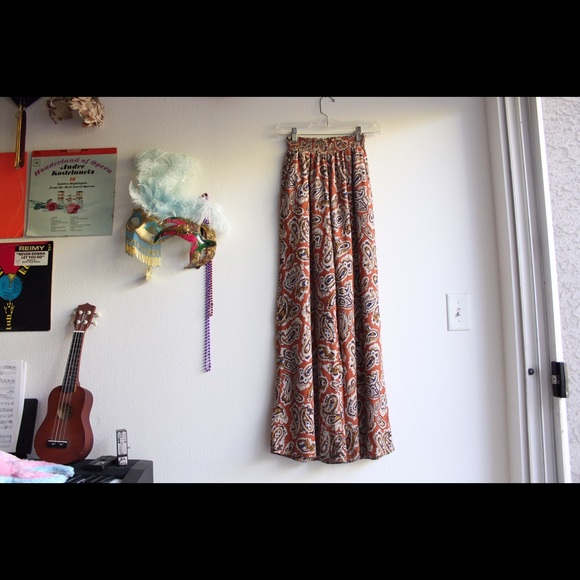 Paisley High Waisted Full Length Culottes