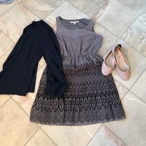 Lauren Conrad Navy/Lavender Print Dress 12