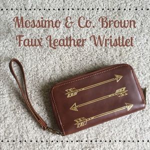 Mossimo & Co. Faux Leather + Gold Arrow Wristlet