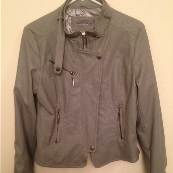 Paper, Denim and Cloth Faux Leather Jacket