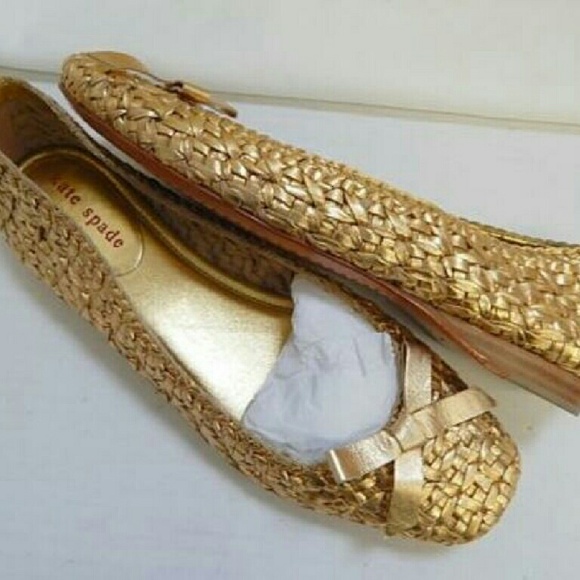 Kate Spade gold flats
