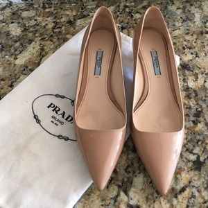 Nude prada kitten heel pumps SOLD