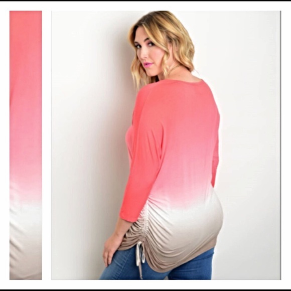 ❣️SOLD OUT❣️Plus Size Ombre Gathered Tunic2X sold - Picture 2 of 3