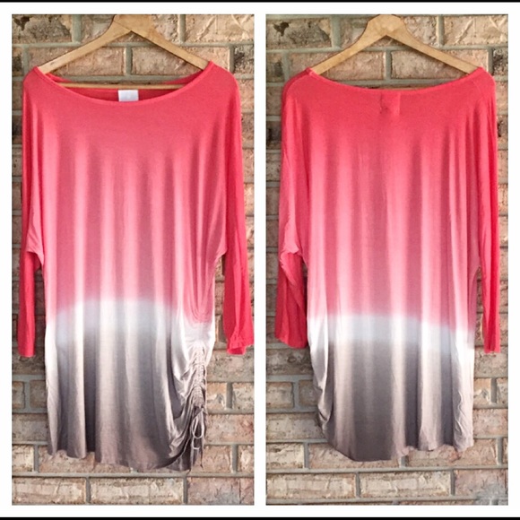 ❣️SOLD OUT❣️Plus Size Ombre Gathered Tunic2X sold - Picture 3 of 3