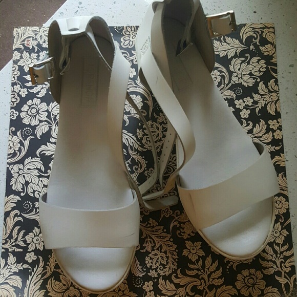 Top Shop White Platform Heel Sandals "Wallis"