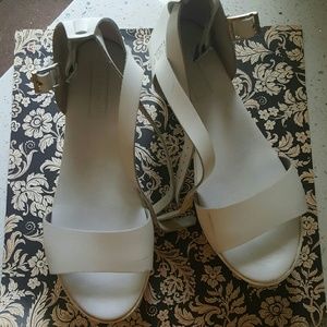Top Shop White Platform Heel Sandals "Wallis"