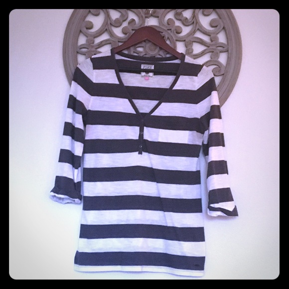 PINK Victoria's Secret Striped Long Sleeve Tee