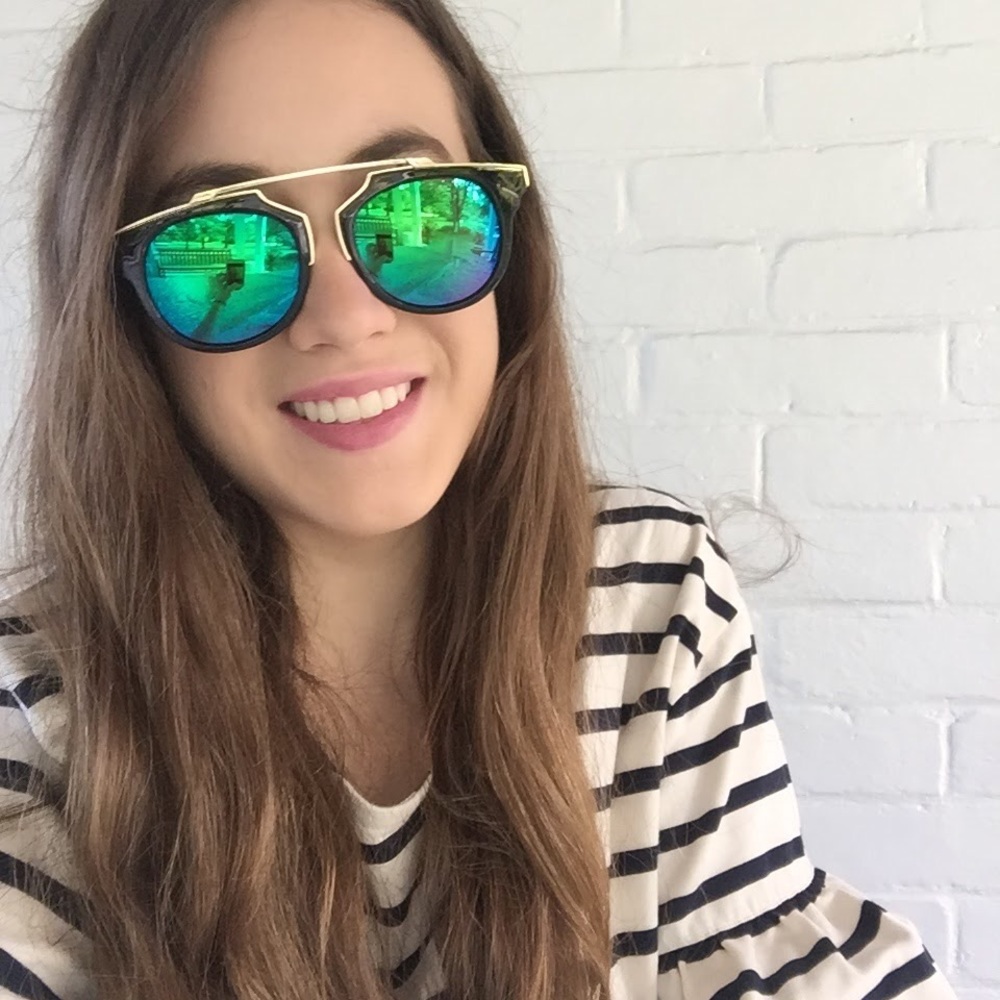 "Madeline" Sunglasses || Black & Blue Mirror - Picture 4 of 6