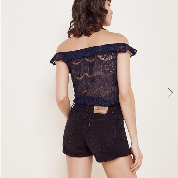 Reformation serge top in navy