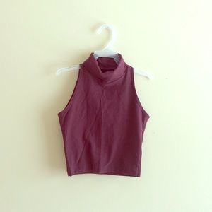American Apparel Sleeveless Turtleneck Crop Top