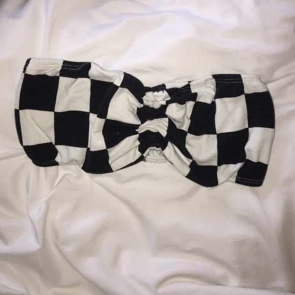 FOREVER21 black and white checkered bandeau