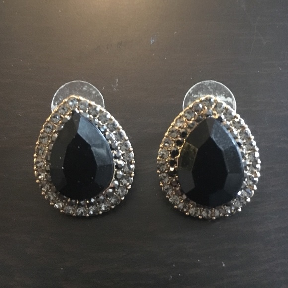 Black stone earrings