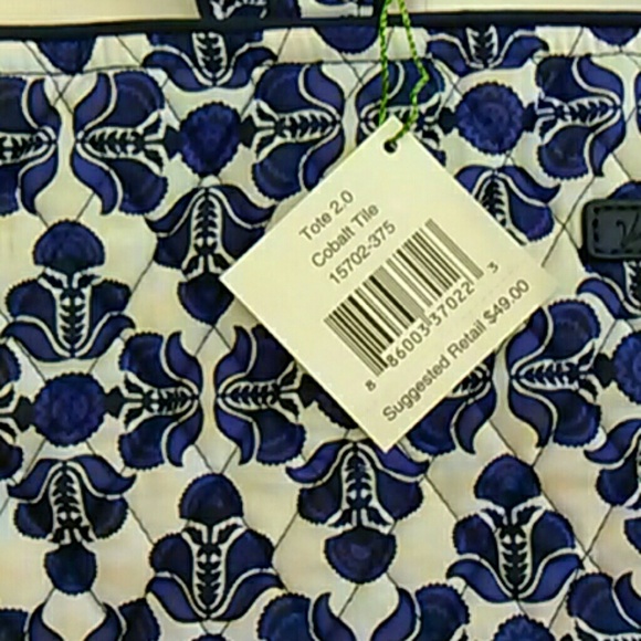 Vera Bradley Tote 2.0 in Cobalt Tile - Picture 3 of 4