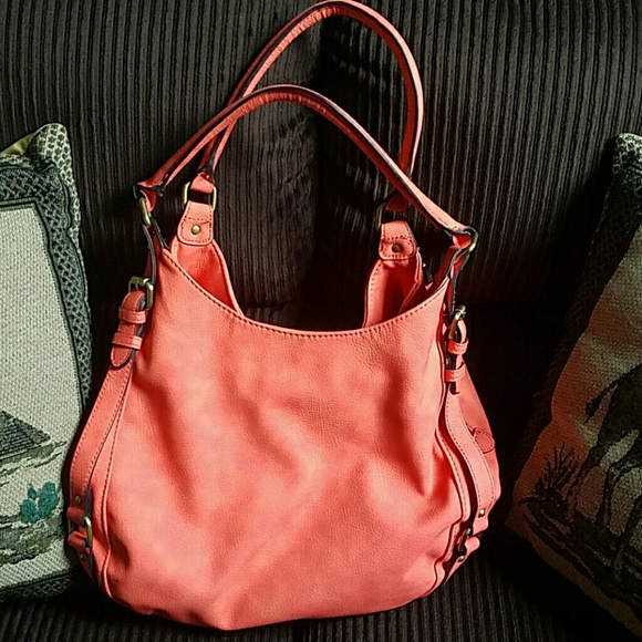 Merona large handbag salmon pink color
